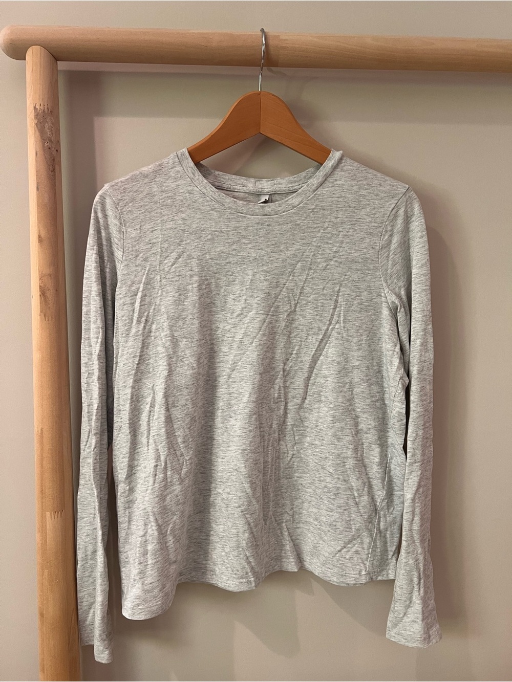 SKIMS long sleeve cotton jersey tee shirt light heather grey sz m